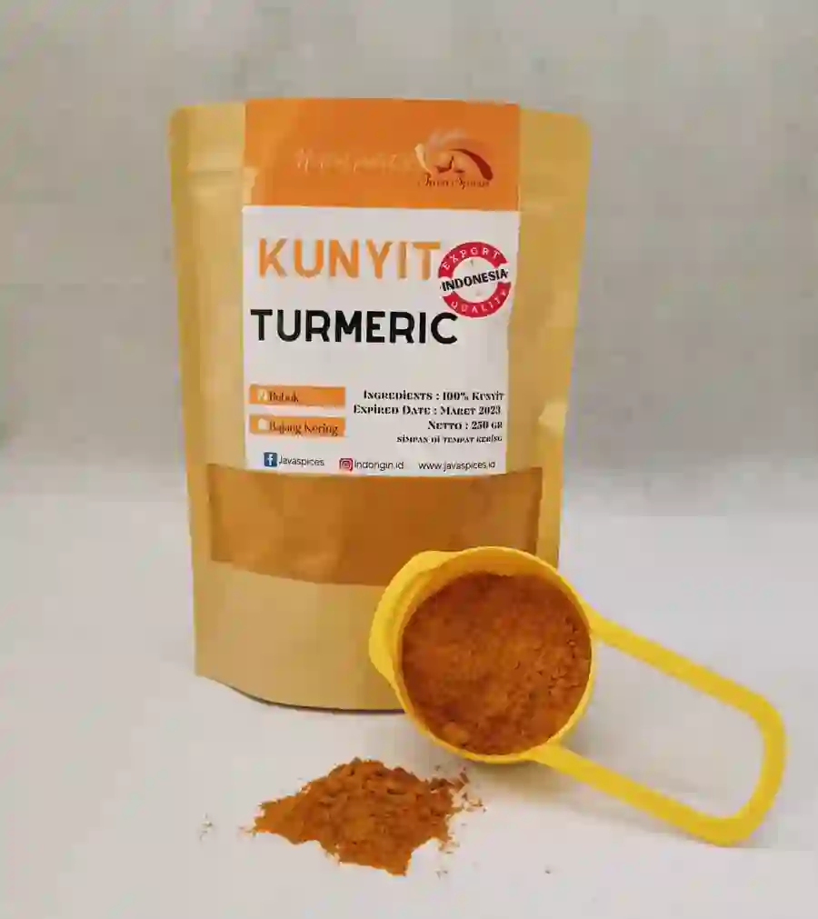 Java Spices dried and powdered turmeric packaging